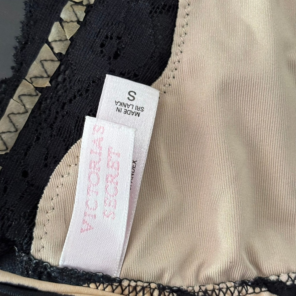 Early 2000s Victorias Secret Zebra Print Lace Bikini Set Triangle Side Tie M Y2K - Picture 5 of 16